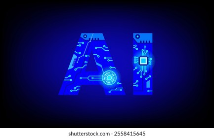 AI Artificial Intelligence Letter Vector In AI Chip Technology Design Concept, Robot, Innovation Technology