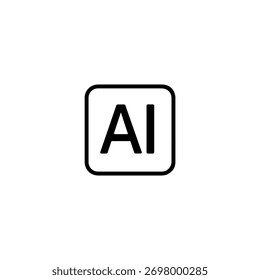 Ícone de linha de Inteligência Artificial do AI