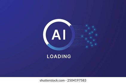 AI artificial intelligence loading icon, ai loading icon for landing pages, modern ai icon design.
