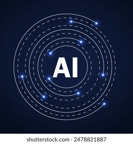 AI Artificial intelligence logo. Future cybernetic artificial intelligence technology concept. Vector illustration