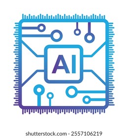 Ai Artificial intelligence logo icon, white background 