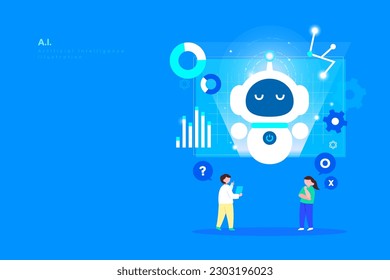 Ilustración mínima de inteligencia artificial de IA
