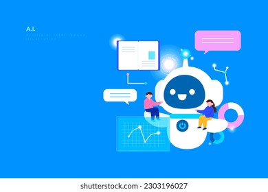 Ilustración mínima de inteligencia artificial de IA
