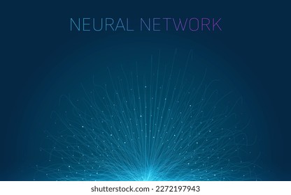 AI Artificial intelligence neural networks. Modern technology concept of communication and machine learning. Logistics network background deep learning data science.