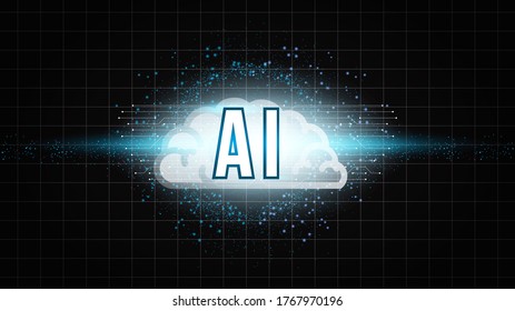 AI Artificial Intelligence technology background concept with brain and building smart city neural network thinks.Abstract futuristic sci-fi concept background.Processing big data, analysis.