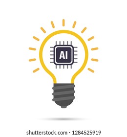 AI Artificial intelligence Technology bulb icon design element vector illustration eps10