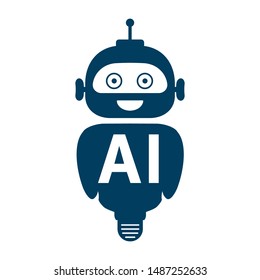 AI Artificial intelligence technology cartoon robot – vector