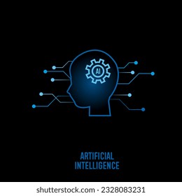 Ai artificial intelligence technology concept. smart bot, open Ai, line, lights, design for chat, banner, background