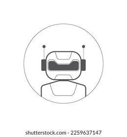 Ai artificial intelligence technology hi tech business icon. open Ai icon, smart bot, robot character on white background, Abstract, vector. design for chatbot, web banner, tech, wen site.  