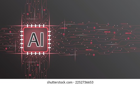 Ai artificial intelligence technology hitech business concept. open Ai with smart system, network, data, line, lights, circle, technology background, Abstract, vector. design for web banner, web site.