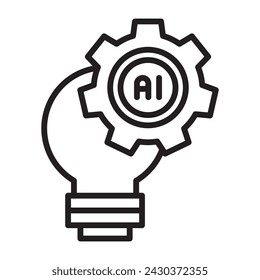 Ai artificial intelligence technology light bulb icon. vector illustration.