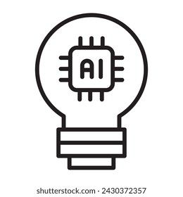Ai artificial intelligence technology light bulb icon. vector illustration.