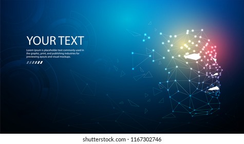 Ai or Artificial intelligence. Technology web background. Virtual concept