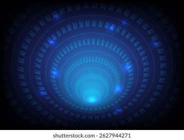 IA, túnel de inteligencia artificial, fondo de tecnología.