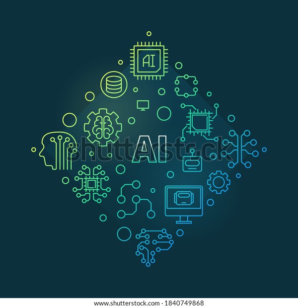 Ai Artificial Intelligence Vector Concept Colorful Stock Vector ...