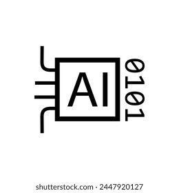 AI artificial intelligence vector icon for graphic design, logo, web site, social media.