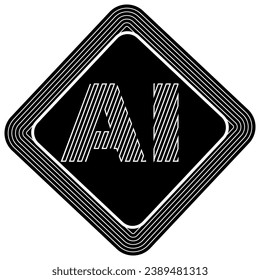 AI - Artificial Intelligence, vector illustration, Ai technology, Smart network digital technology, AI processor chip vector icon symbol for graphic design, logo, web site, social media.