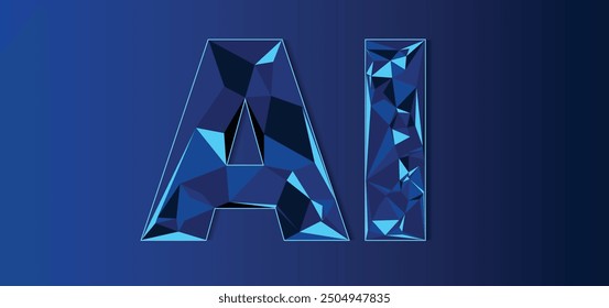 AI artificial Ilustración vectorial inteligente de texto 3D