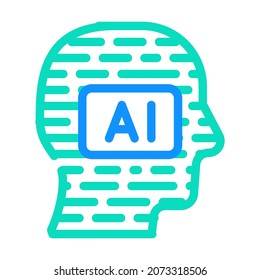 ai artificial intelligent financial technology color icon vector. ai artificial intelligent financial technology sign. isolated symbol illustration