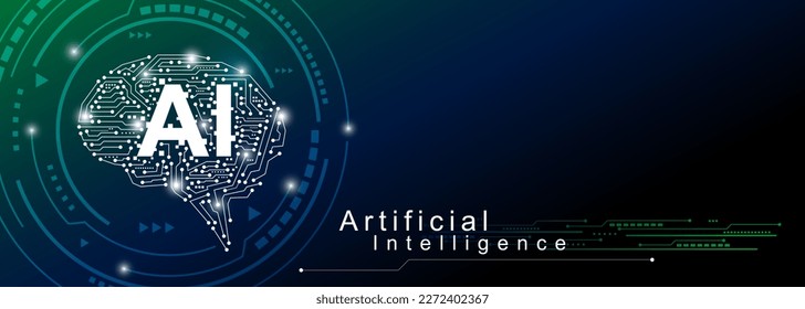 Ai artificial intellingence banner design vector illustration