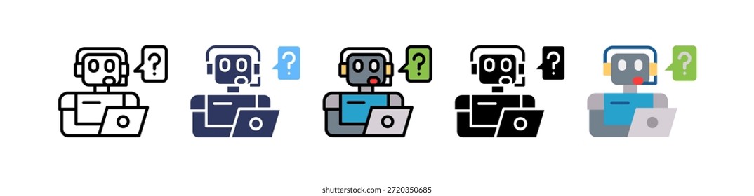 Ilustração De Múltiplos Vetores Do Ícone Ai Assist