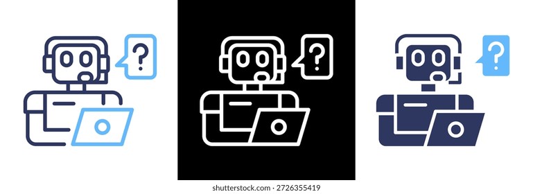 Ilustração de vetor triplo do ícone Ai Assist