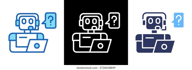 Ilustração do vetor de estilo triplo do ícone Ai Assist