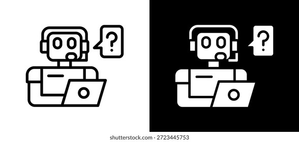 Ícone Ai Assist branco Ilustração de vetor preto