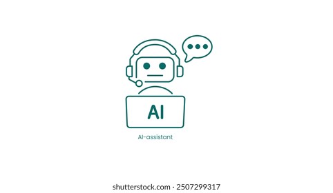 Vektorsymbol des AI Assistant Digital Helper