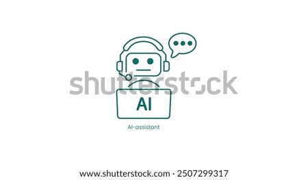 AI Assistant Digital Helper Vector Icon