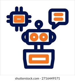 Ícone duotônico do Assistente do AI. Ilustração vetorial simples sobre fundo branco