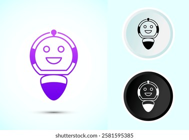 AI assistant icon design illustration. Digital or virtual assistant sign, Robot icon