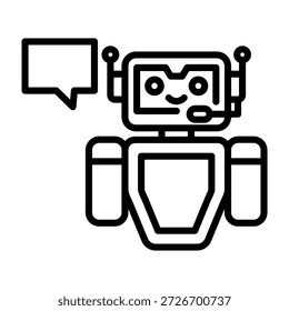 Ilustração De Vetor De Design De Linha De Ícone Do Assistente De Ai