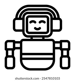 AI asistente icono línea estilo transparente