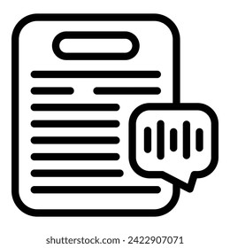 Ai assistant icon outline vector. Conversion student. Slender dark system