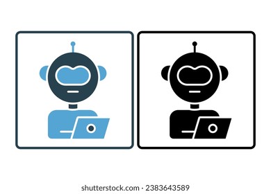 ai assistant icon. icon related to device, artificial intelligence. solid icon style. simple vector design editable