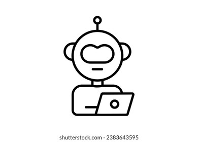 ai assistant icon. icon related to device, artificial intelligence. line icon style. simple vector design editable