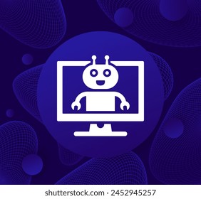 AI Assistant icon with a robot, vector