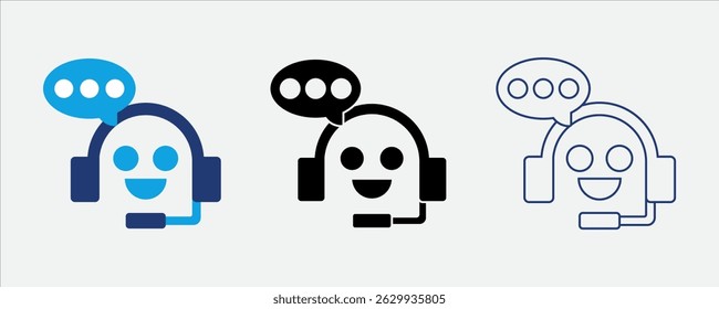 AI assistant icon for smart digital support services