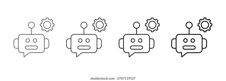 Conjunto De Vectores De Iconos De Asistente De Ia En Diferentes Estilos De Línea De Trazo