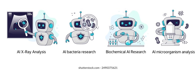 AI assistant in laboratory research, identification of microorganisms, analysis of biomaterial samples, genome research. The concept of medicine of the future.