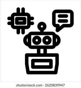 Icono de esquema de asistente de IA. Ilustración vectorial simple sobre fondo blanco