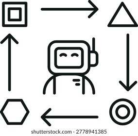 Ai assistant robot icon arrow triangle circle