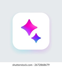 ILUSTRACIÓN VECTORIAL de icono estrella asistente de IA que simboliza la red neuronal, la inteligencia artificial y la tecnología inteligente para App, chatbots y plataformas digitales en un diseño minimalista moderno.