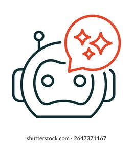 Ícone do AI Assistant Vetor. Assistência virtual inteligente, automação de tarefas, suporte com IA, aumento da produtividade, soluções de assistente digital.