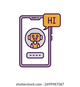 Ilustração de stock do ícone de vetor do Assistente do AI