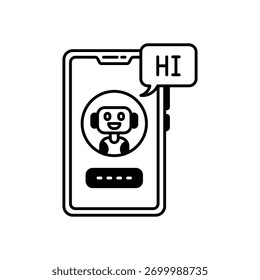 Ilustração de stock do ícone de vetor do Assistente do AI