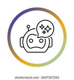 Ícone do AI Assistant Vetor. Assistência virtual, automação de tarefas, suporte com IA, ferramentas inteligentes de produtividade, Assistente digital para empresas.
