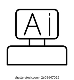 AI Assistant Vector Line Icon Design