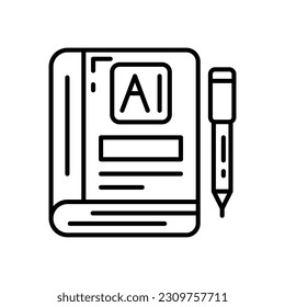 AI Assisted Education icon in vector. Illustration